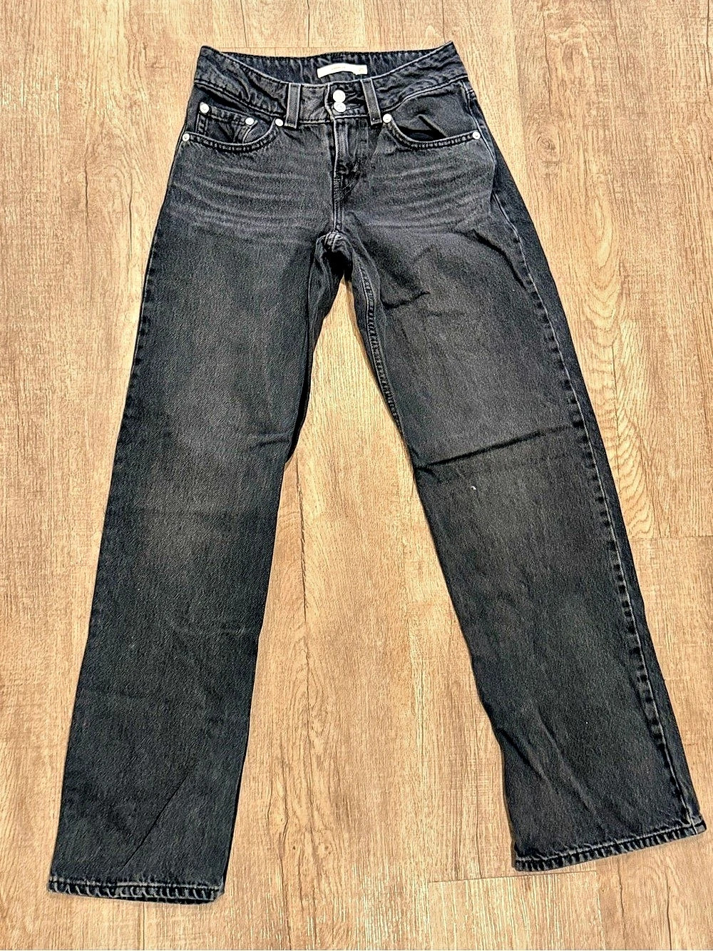 Levi's Superlow Loose Women's Jeans Straight Leg Black Waist 25